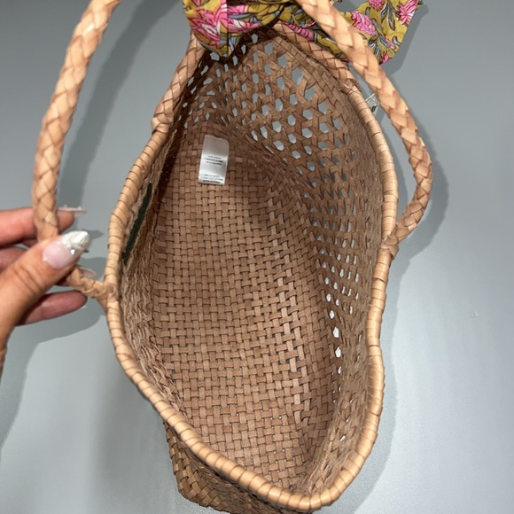 NWT Anthropologie Shira Woven Leather Tote Bag - Picture 9 of 15